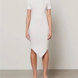 Helmut Lang Asymmetrical White knit Dress